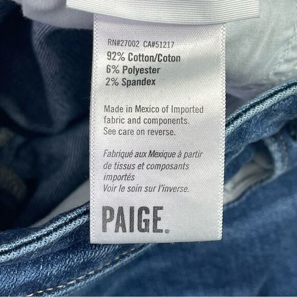 Paige Jeans Women's 30 Blue Skinny Mid-Rise Dark Denim Verdugo Ankle Distressed - Picture 8 of 15